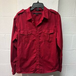 Black Brand Red Checkered Slim Fit Shirt Large